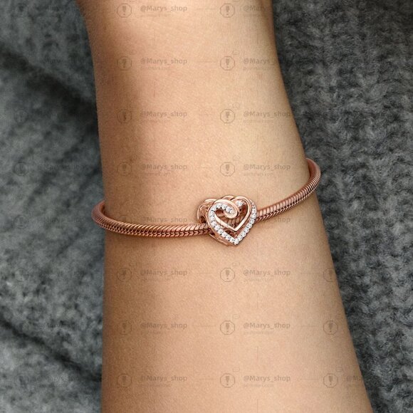 Pandora Sparkling Entwined Hearts Charm - Picture 5 of 6